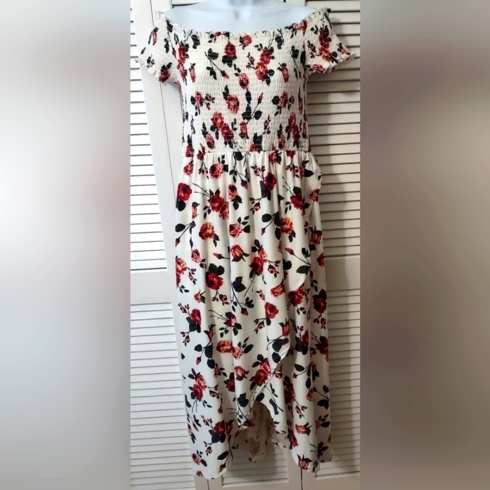 J for Justify Romantic Summer High Low Dress, size M, Floral Print